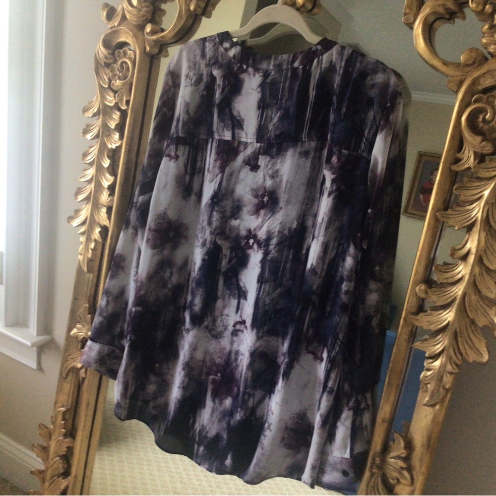 Simply Vera Vera Wang Black and Gray Boxy Blouse